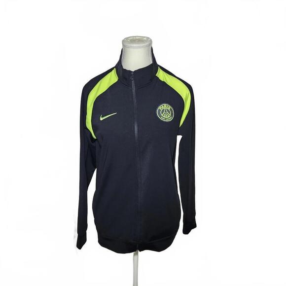 Nike Pants - Nike Womens Black and Neon Green Activewear Track Jacket Size 176